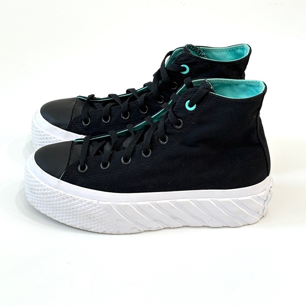 Converse Chuck Taylor All Star Lift 2X Hi Black Platform Sneakers Womens Sz 9